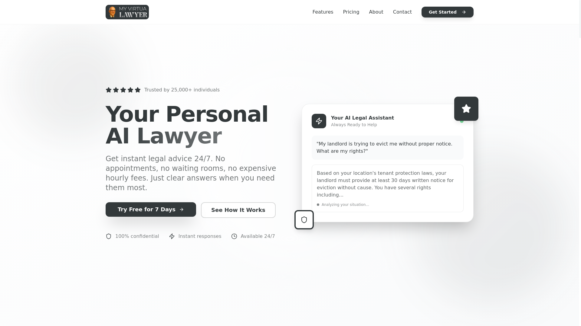 website screenshot of https://myvirtualawyer.com/