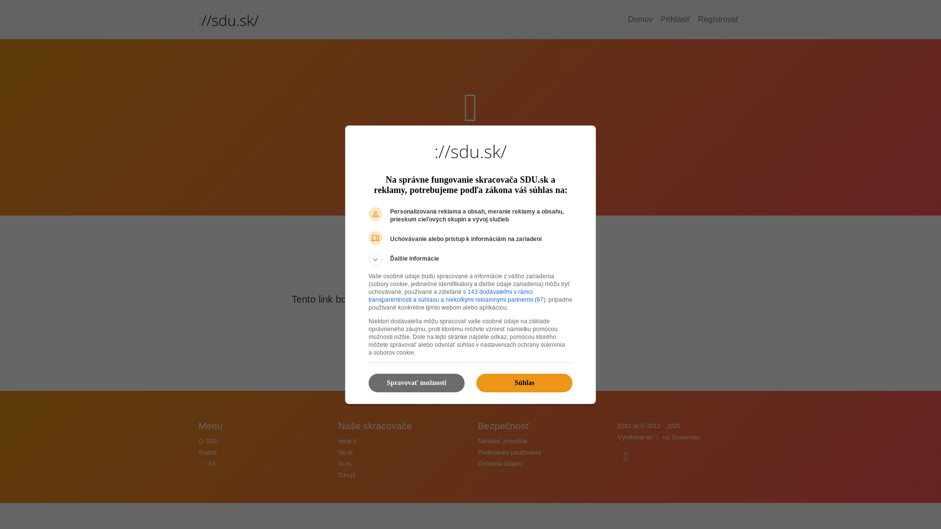 website screenshot of https://sdu.sk/7Gl