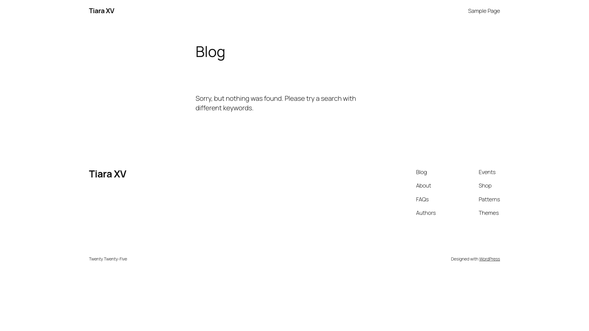 website screenshot of https://tiaraxv.com/
