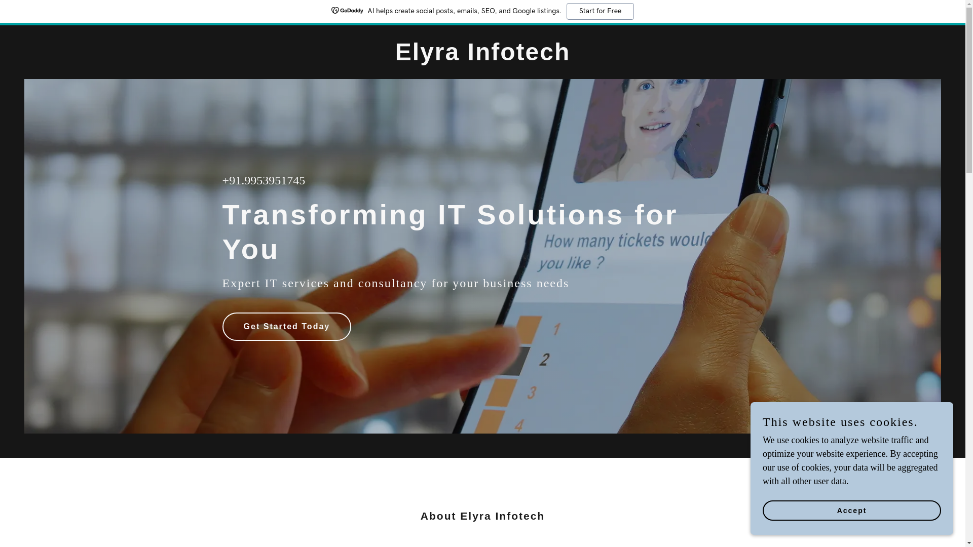 website screenshot of https://elyratech.com/