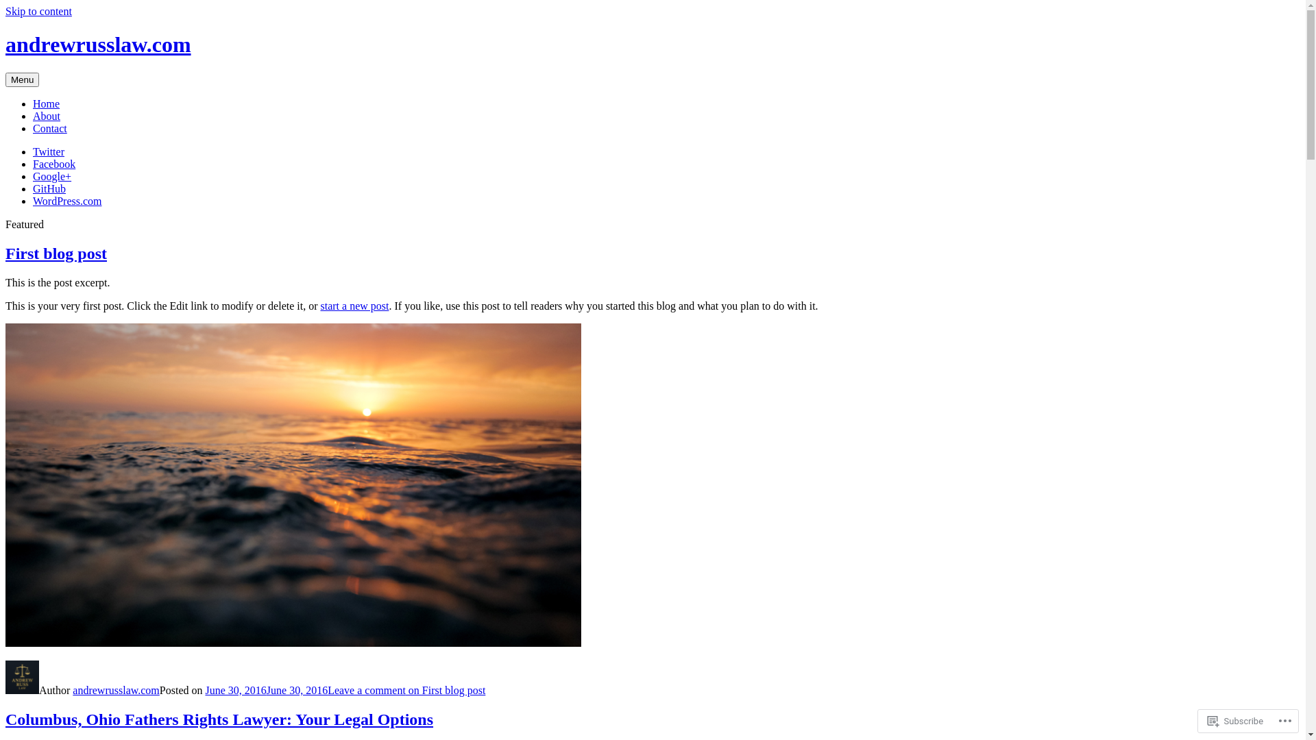 website screenshot of https://andrewrusslaw.blog/