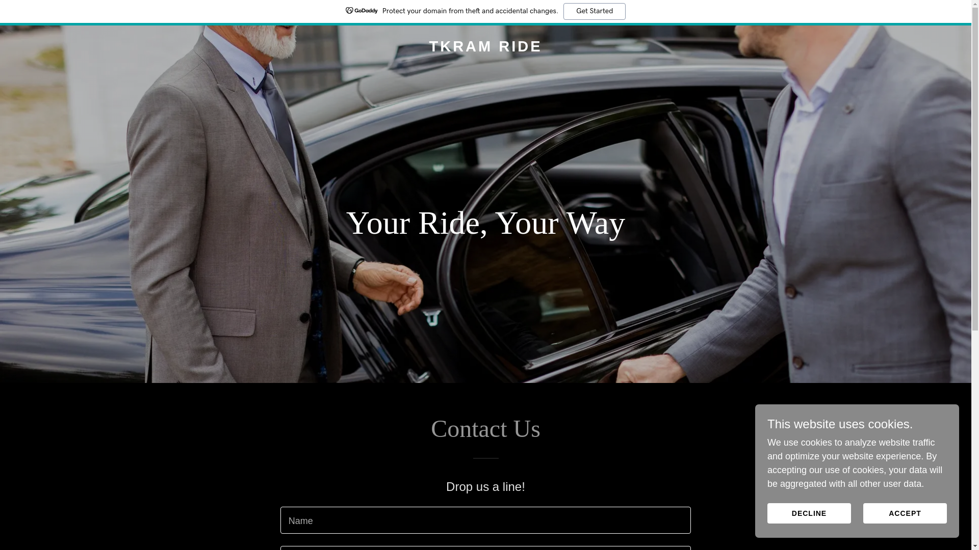 website screenshot of https://tkramride.com/