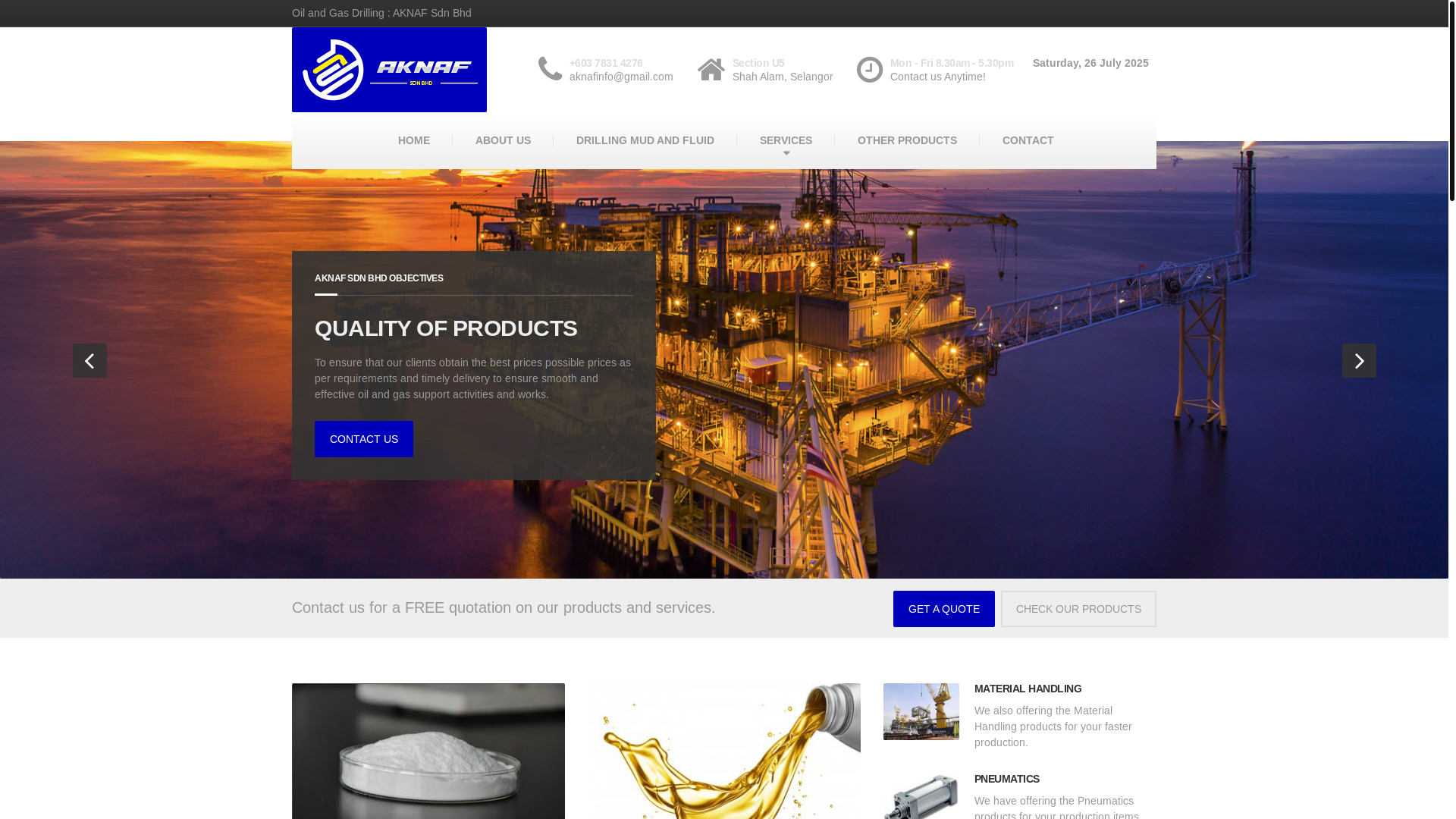website screenshot of https://aknafsdnbhd.com/