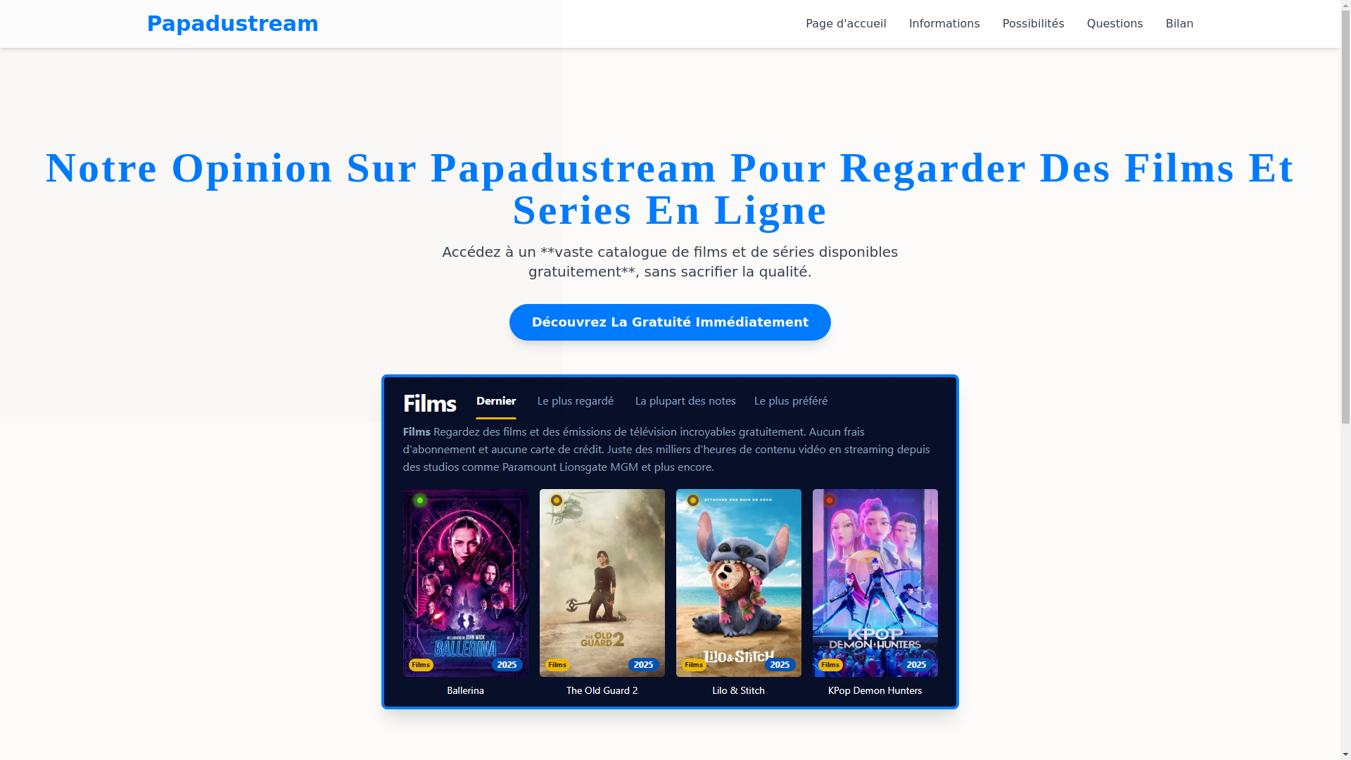 website screenshot of https://papadustream-8vet.pages.dev/