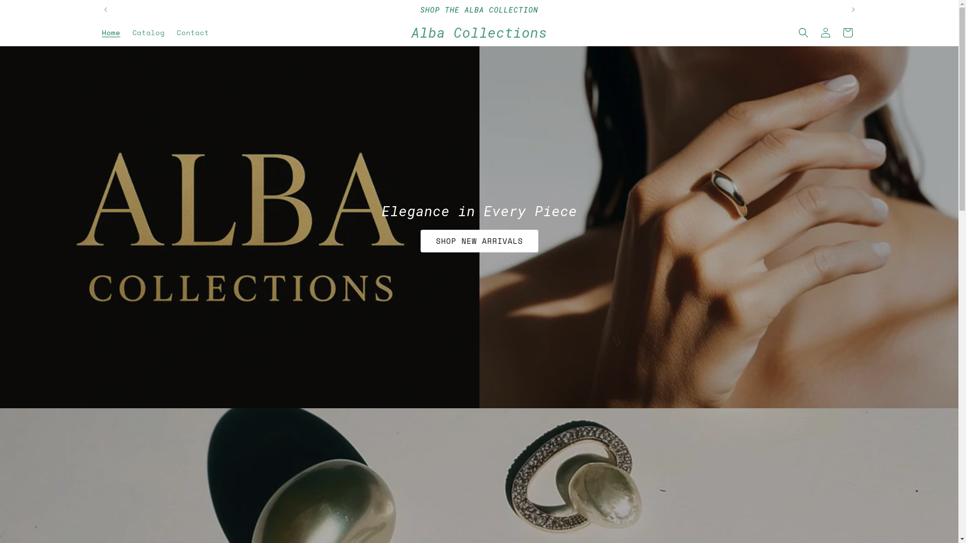 website screenshot of https://albacollections.store/