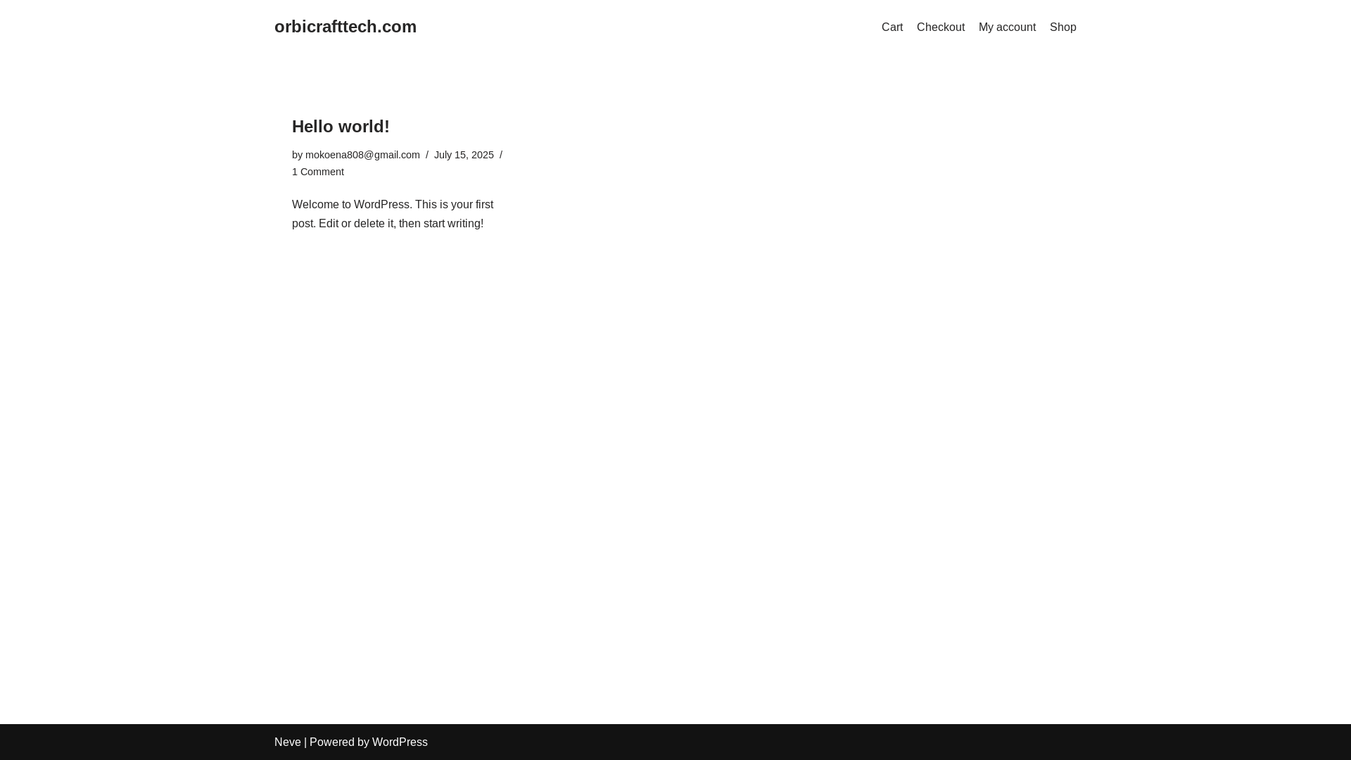 website screenshot of https://orbicrafttech.com/