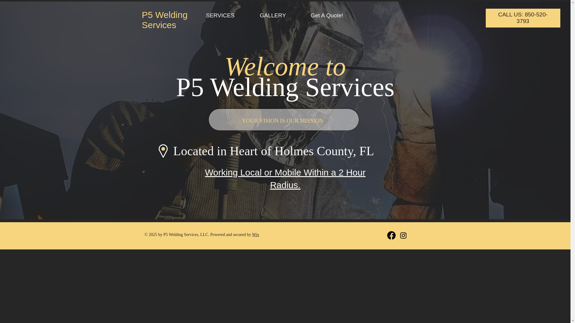 website screenshot of https://p5weldingservices.com/