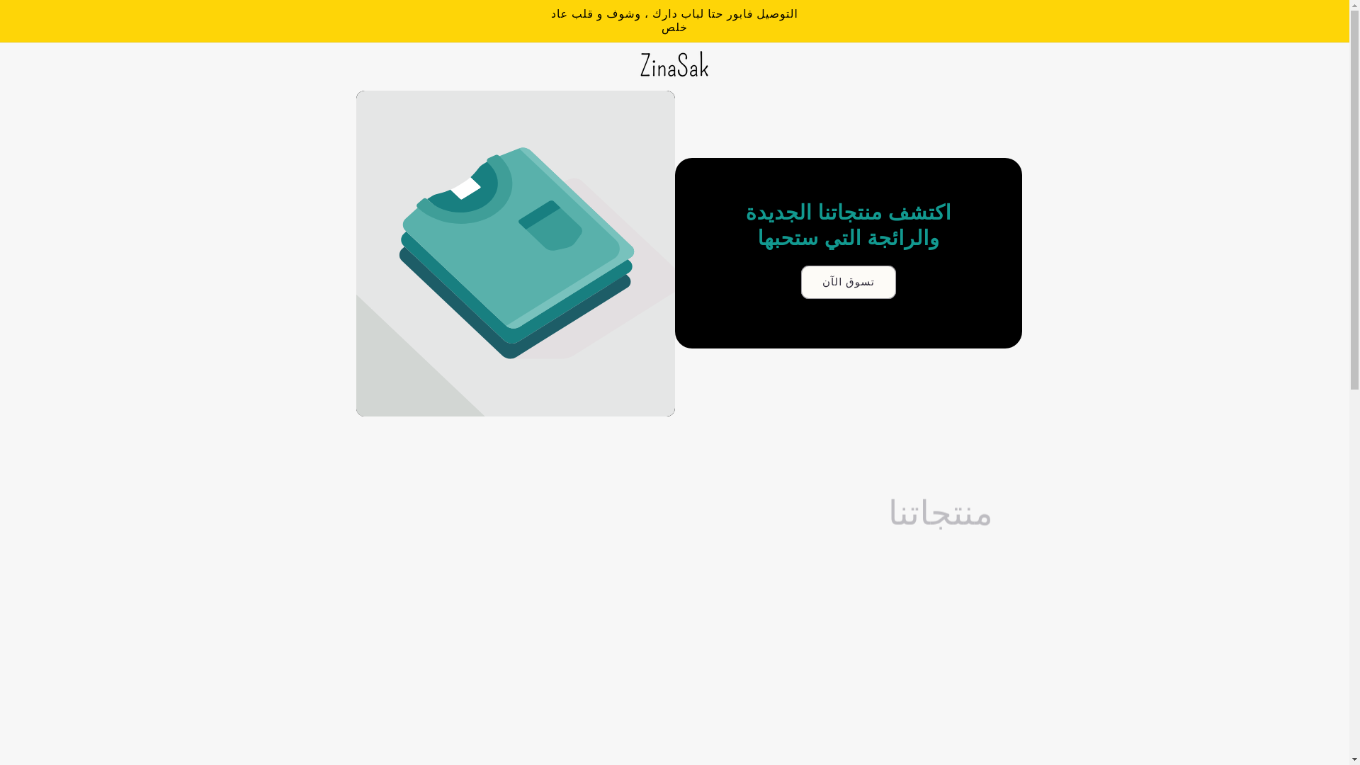 website screenshot of https://zinasak.shop/