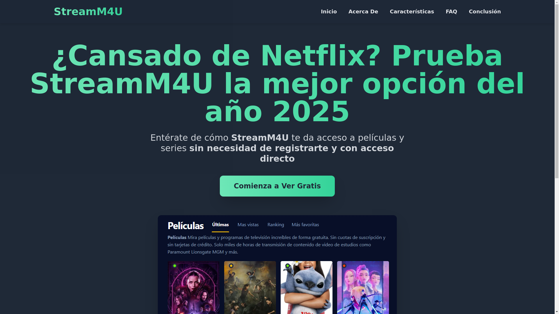 website screenshot of https://stream4u-cxks.pages.dev/