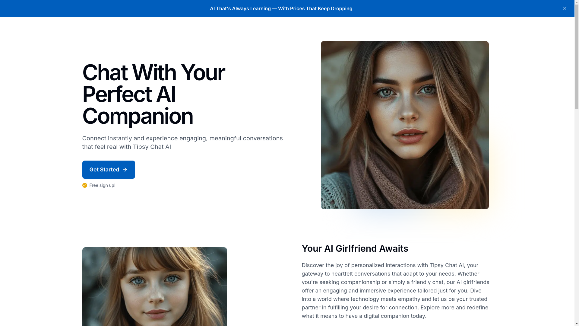 website screenshot of https://tipsychatai.com/