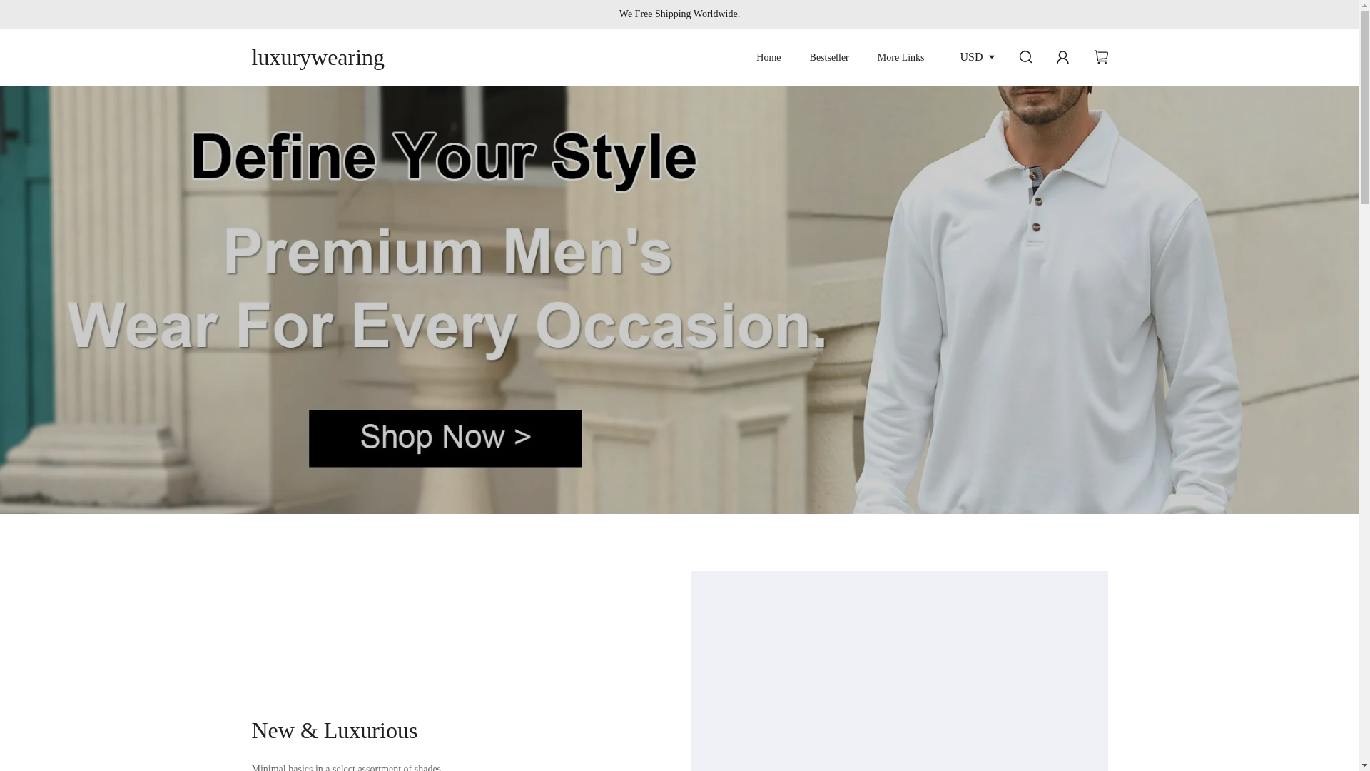 website screenshot of https://luxurywearing.shop/