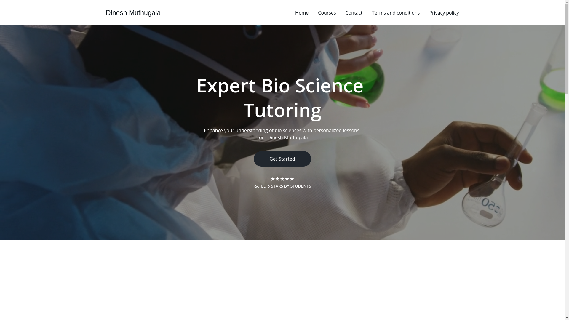 website screenshot of https://dineshmuthugala.space/