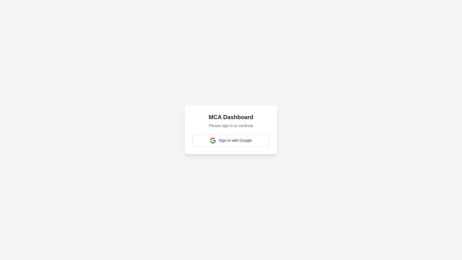 website screenshot of https://mca-dashboard.pages.dev/
