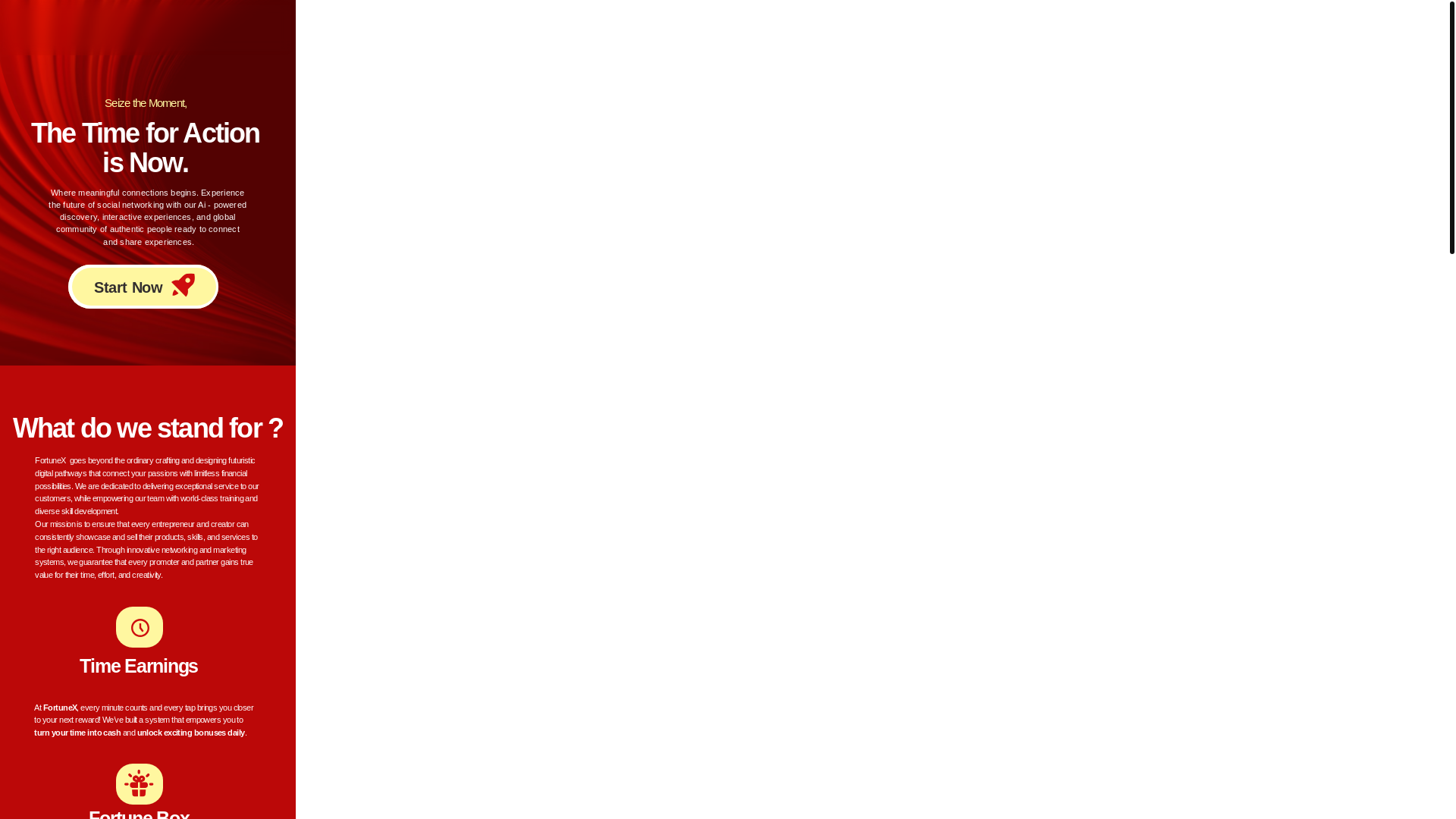 website screenshot of https://fortunexweb.site/