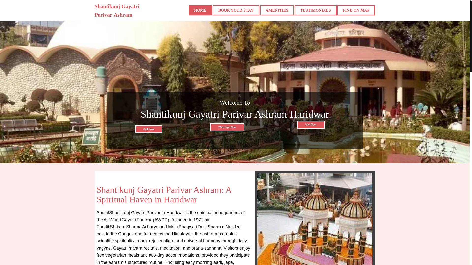 website screenshot of https://shantikunjgayatriiparivar.com/