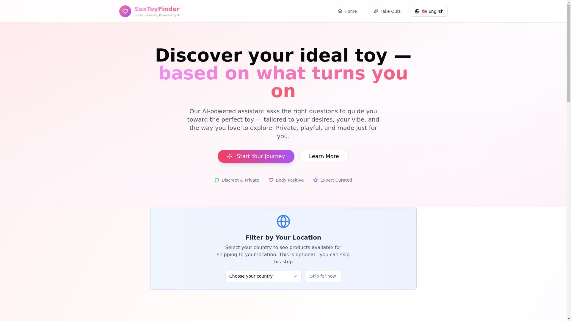 website screenshot of https://sextoyfinder-ai.com/