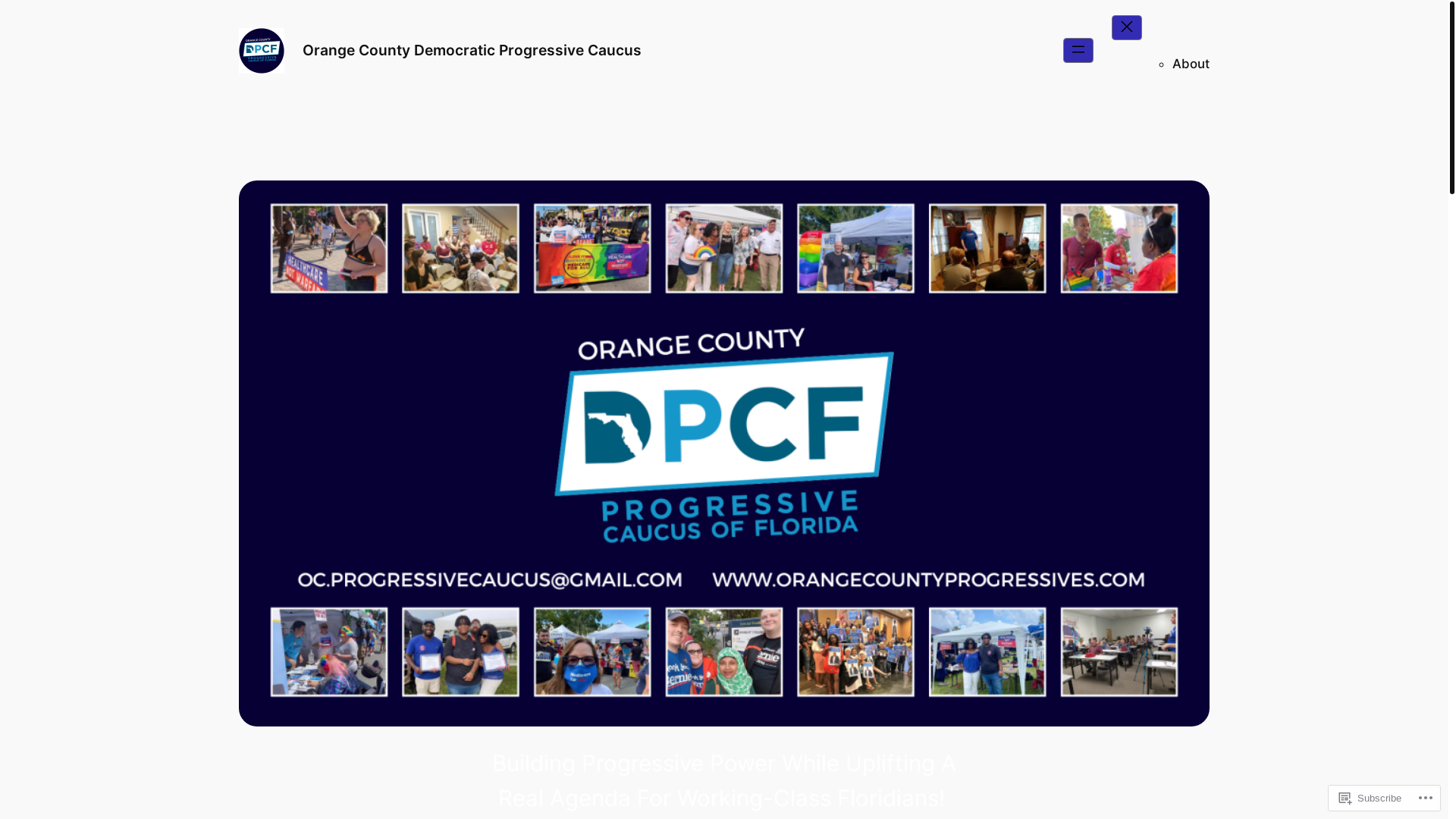 website screenshot of https://orangecountyprogressives.com/