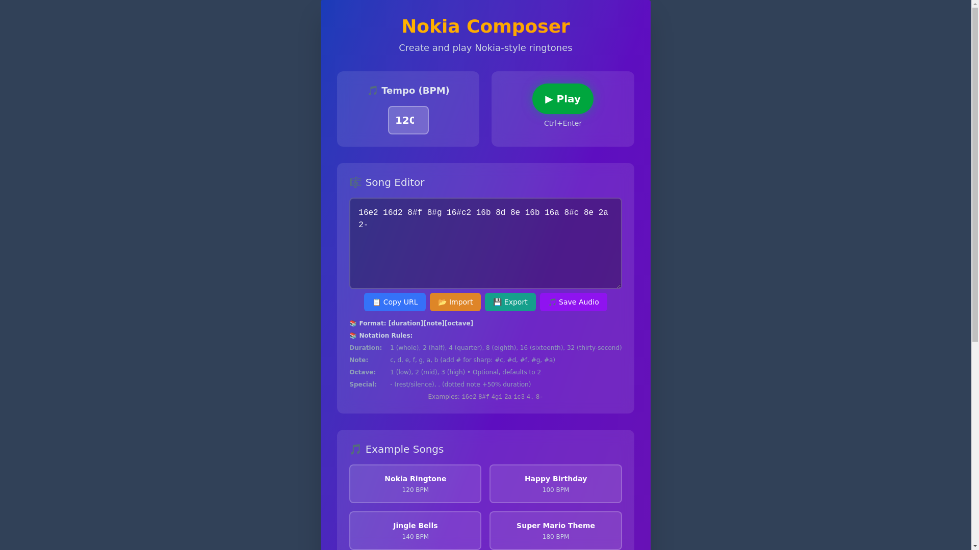 website screenshot of https://nokia-composer.pages.dev/