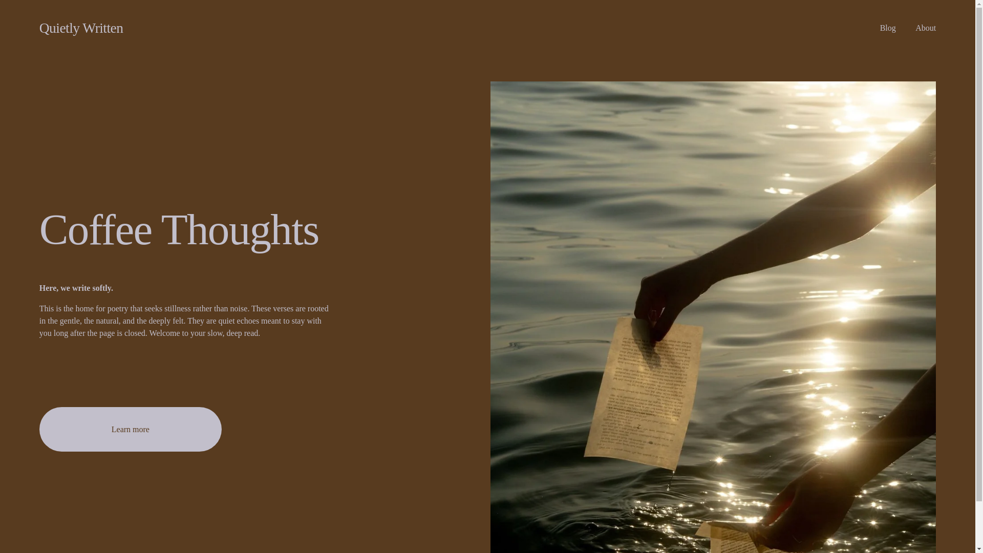 website screenshot of https://quietlywritten.uk/