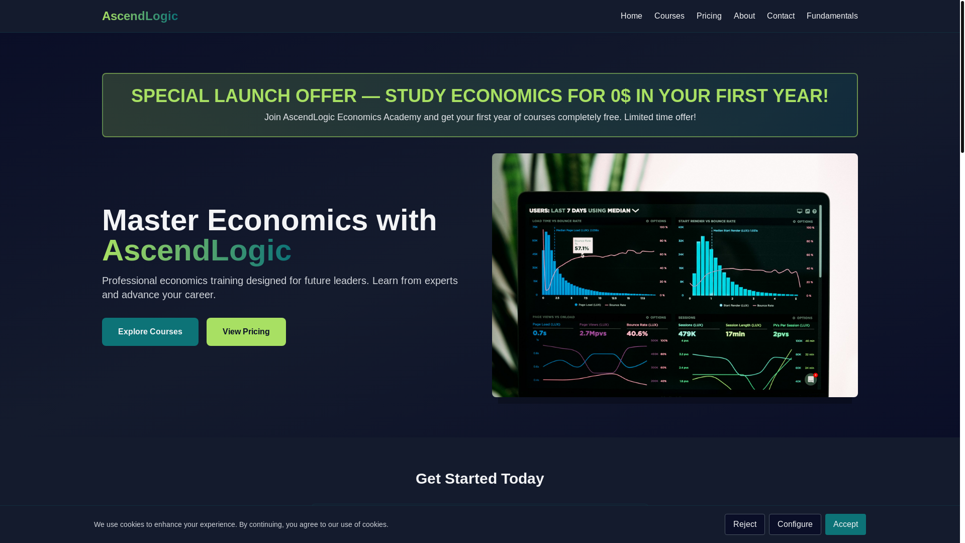 website screenshot of https://ascendlogic.app/