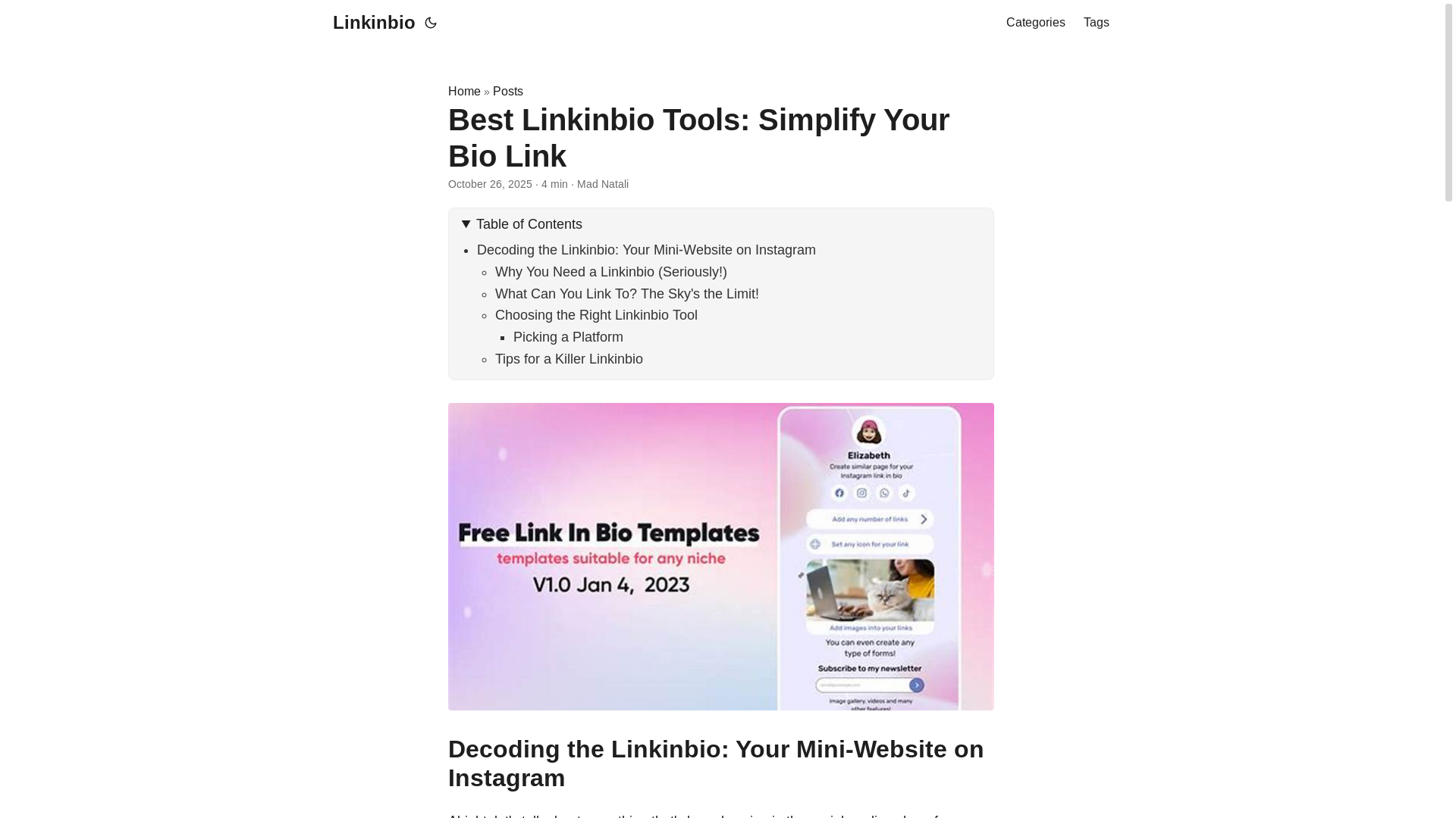 website screenshot of https://linkinbio2.pages.dev/