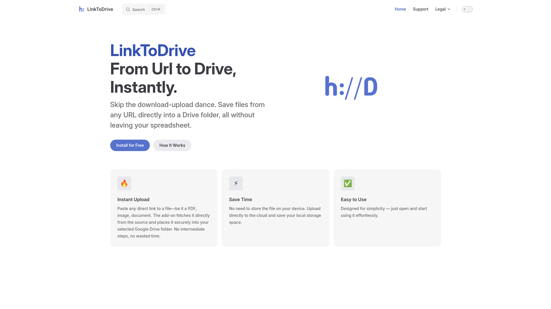 website screenshot of https://linktodrive.pages.dev/