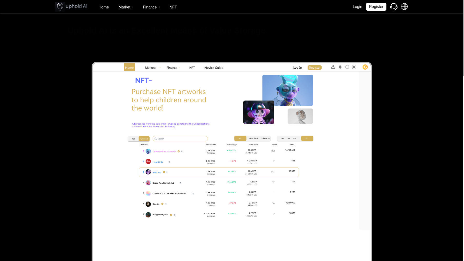 website screenshot of https://uphold-ai.pro/