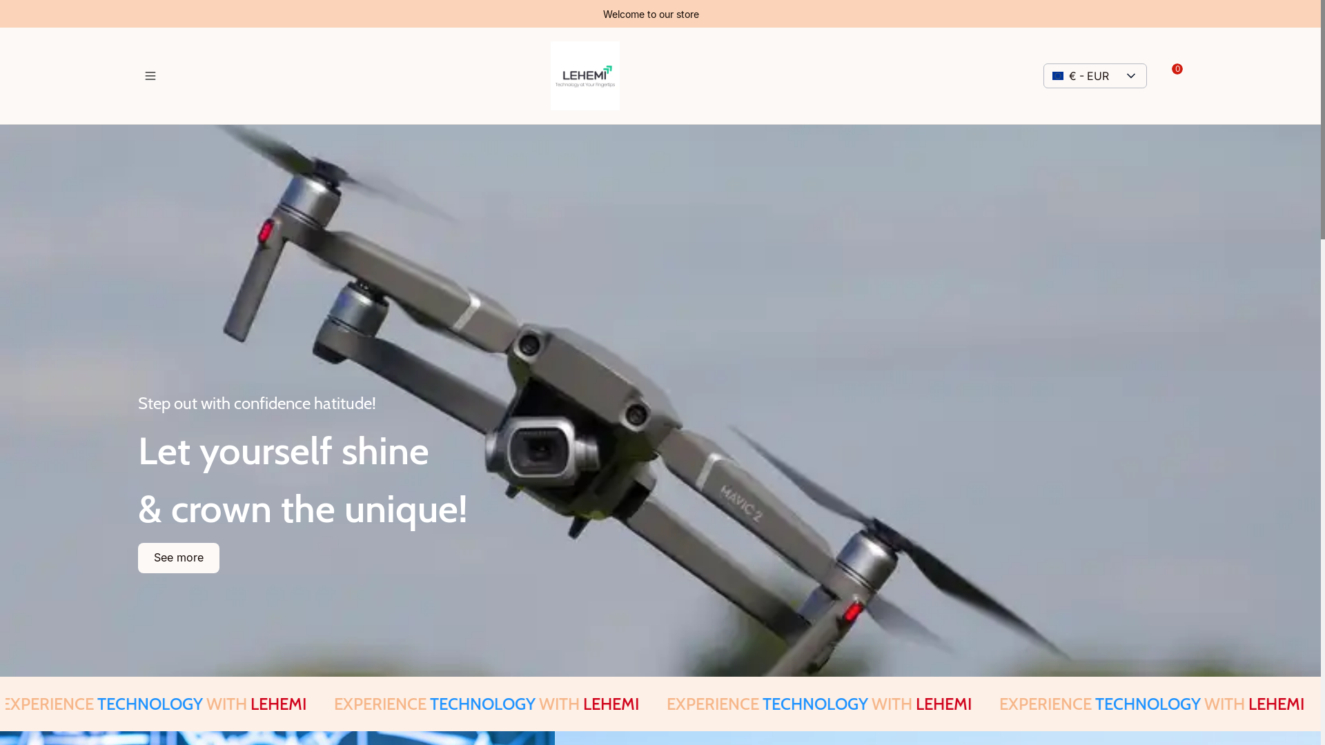 website screenshot of https://lehemi.store/