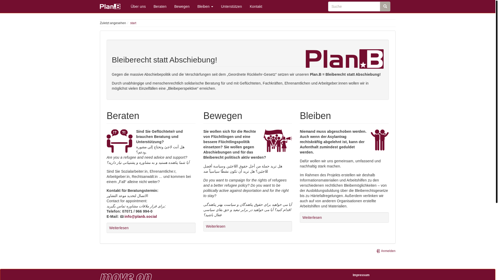 website screenshot of https://www.planb.social