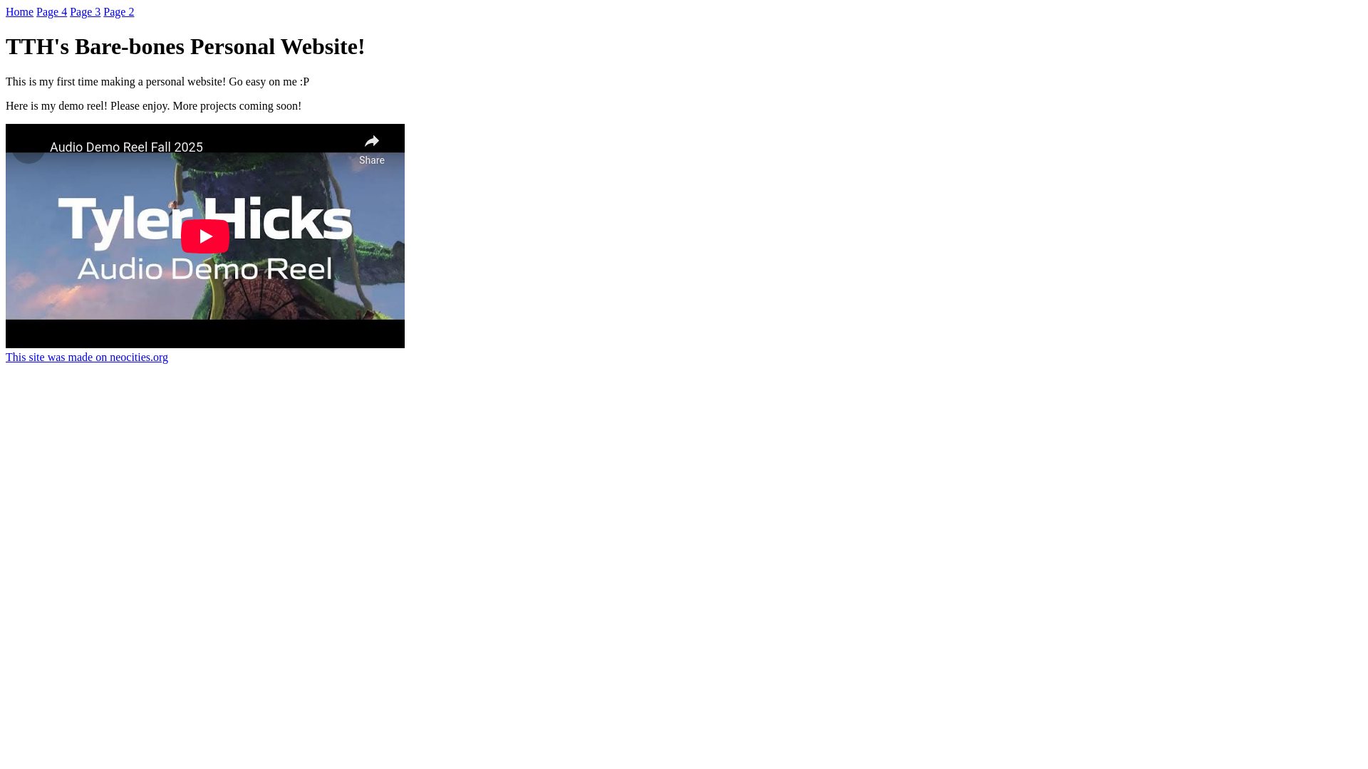 website screenshot of https://tylerthomashicks.com/