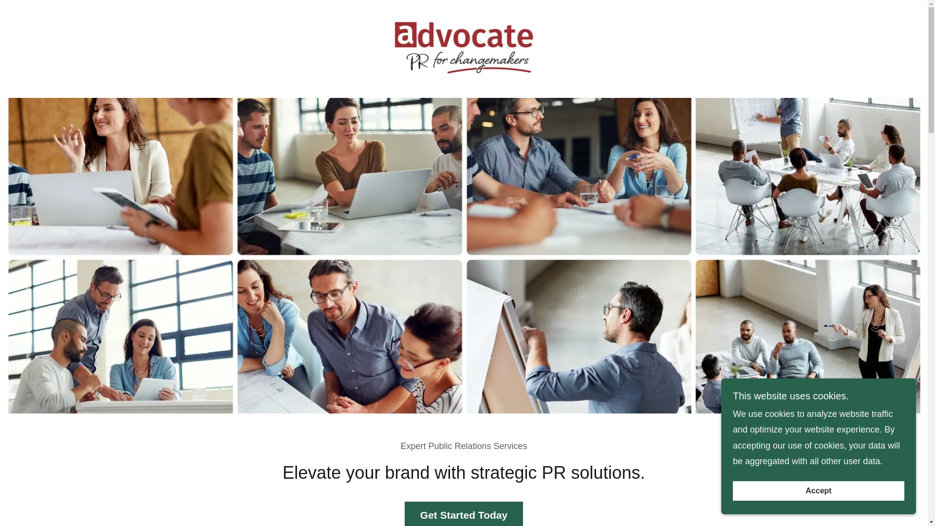 website screenshot of https://advocatepr.com.au/