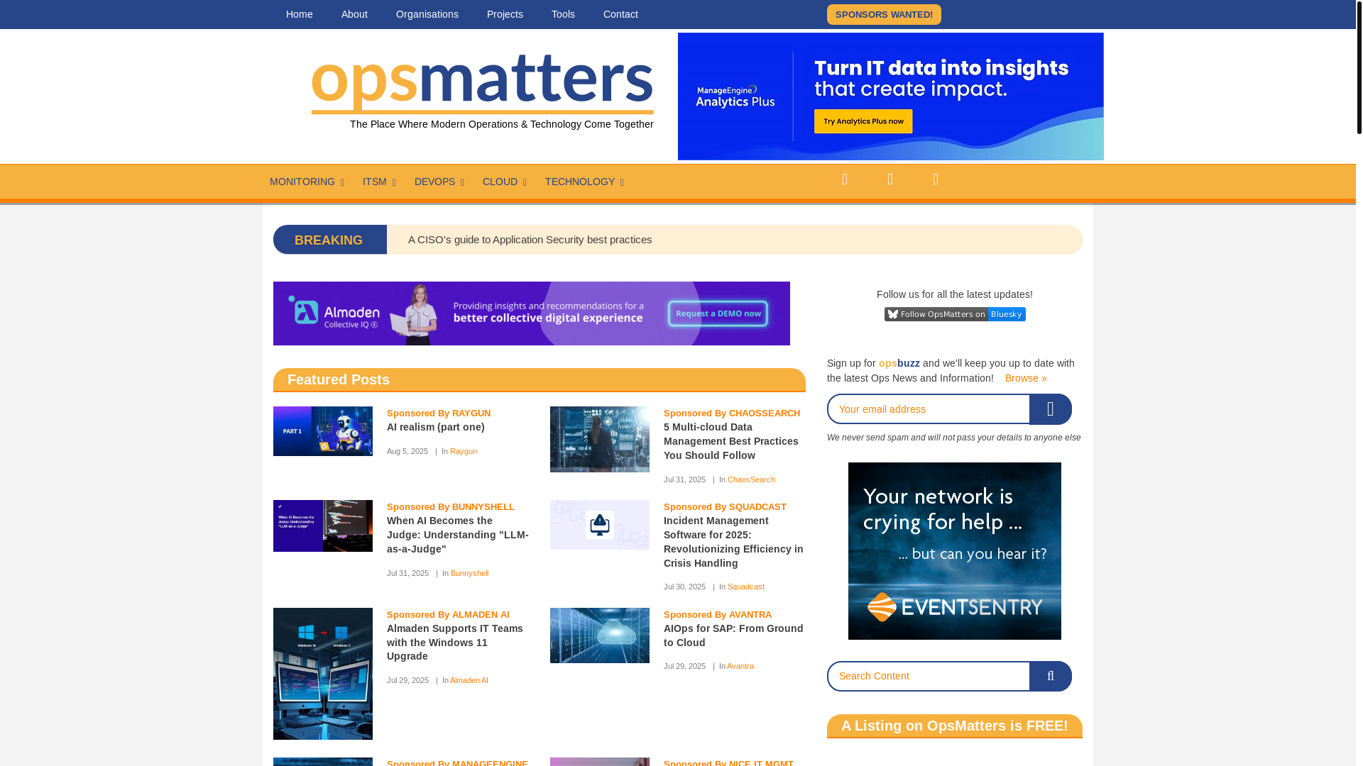 website screenshot of https://opsmatters.com/