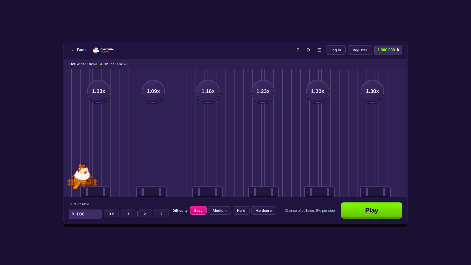 website screenshot of https://chickenrod.live/