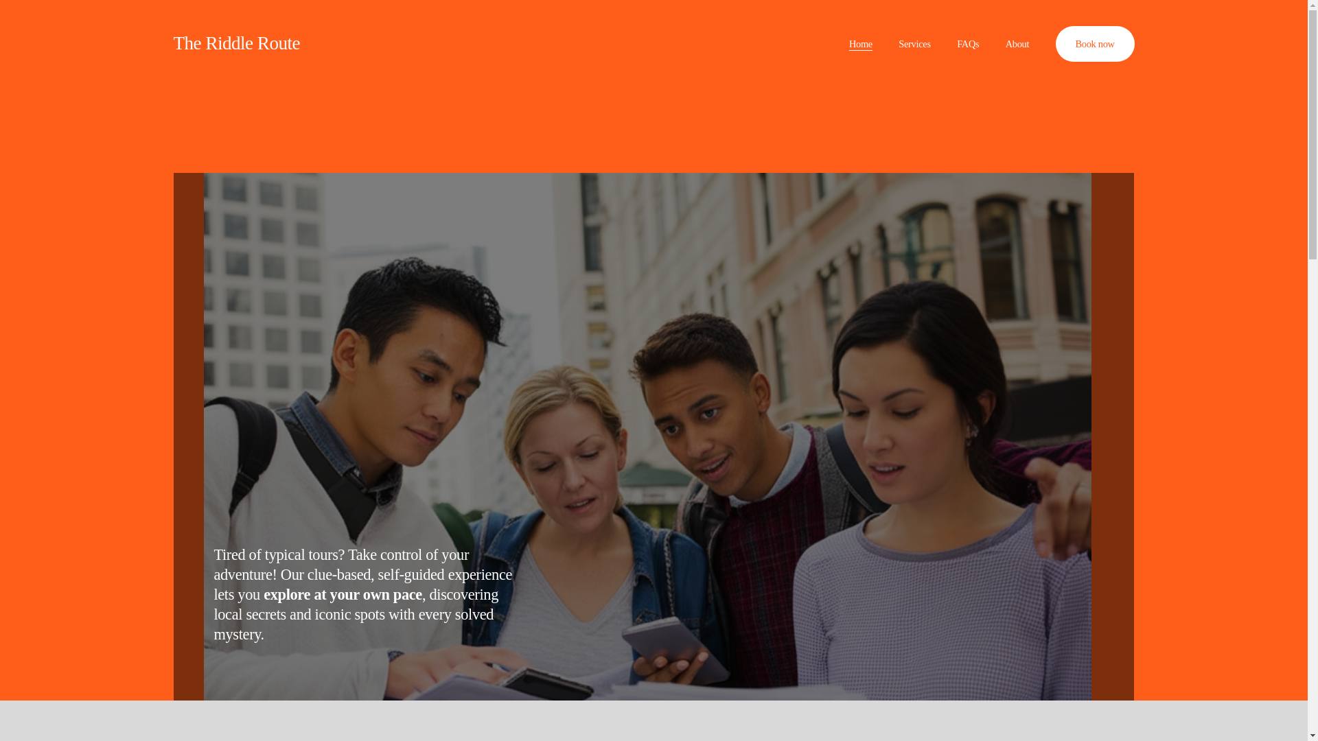 website screenshot of https://theriddleroute.com/