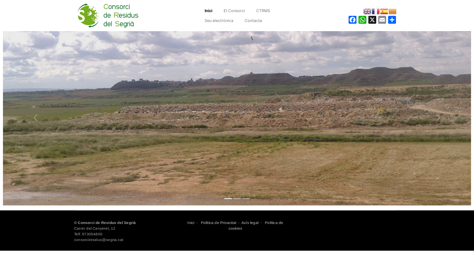 website screenshot of https://consorci-residus.segria.cat/