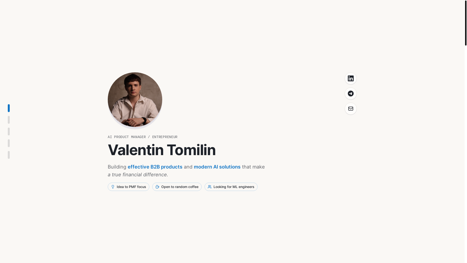 website screenshot of https://vtomilin.com/