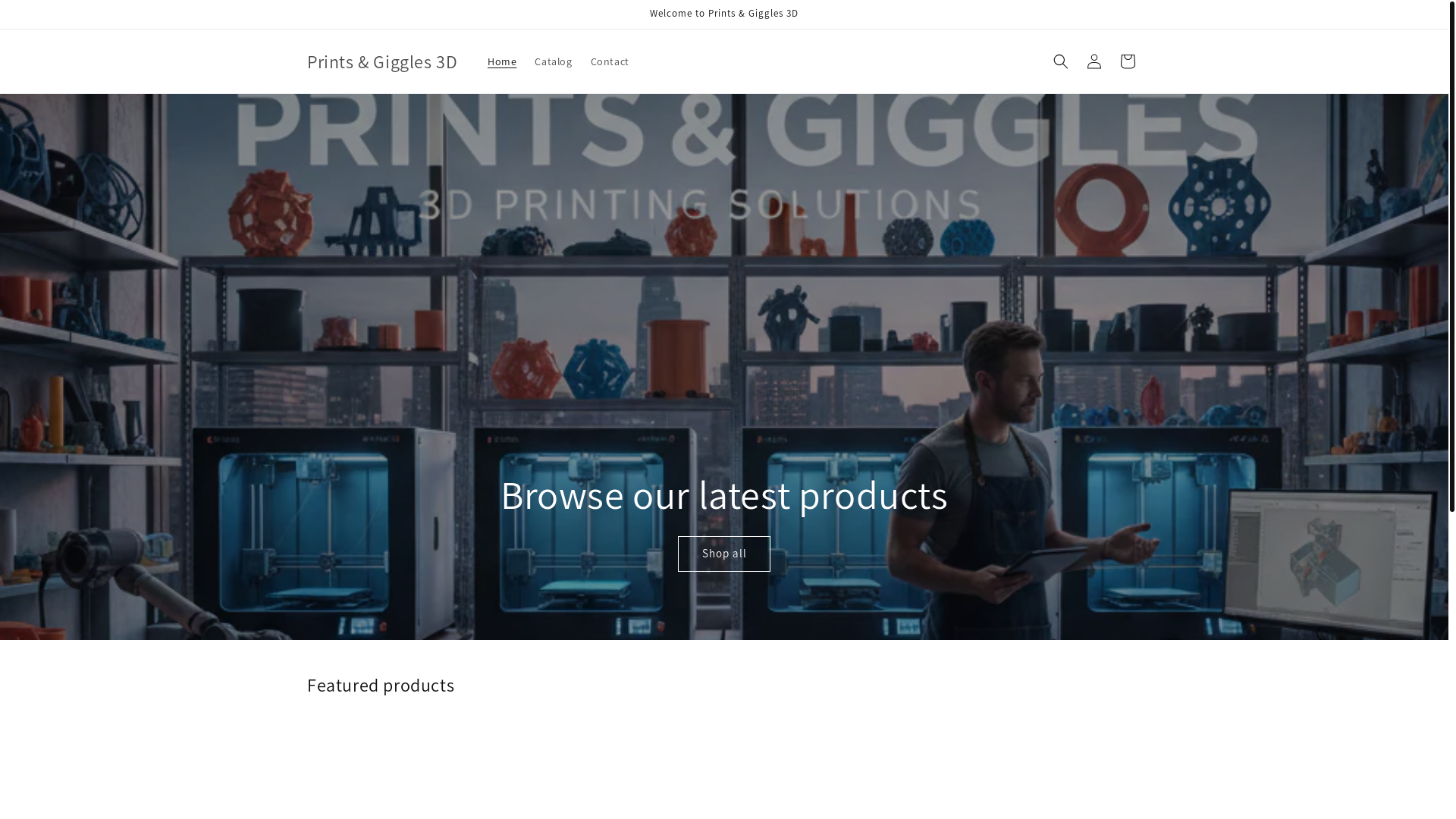 website screenshot of https://prints-giggles3d.com/