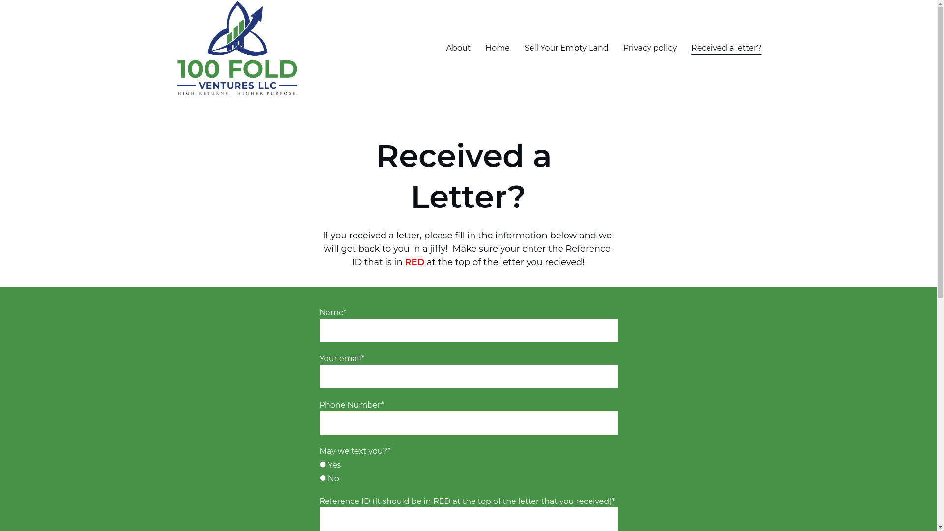 website screenshot of https://100foldletter.com/