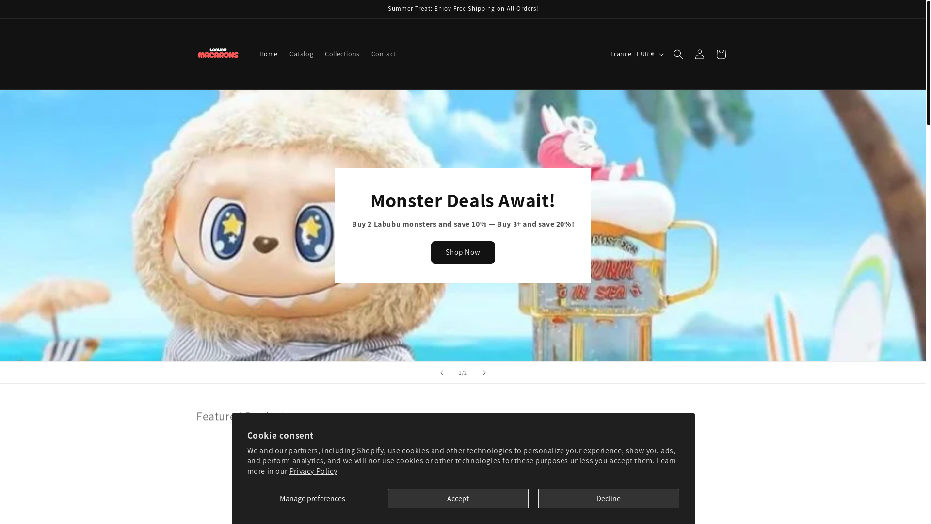 website screenshot of https://thehappylabubu.com/