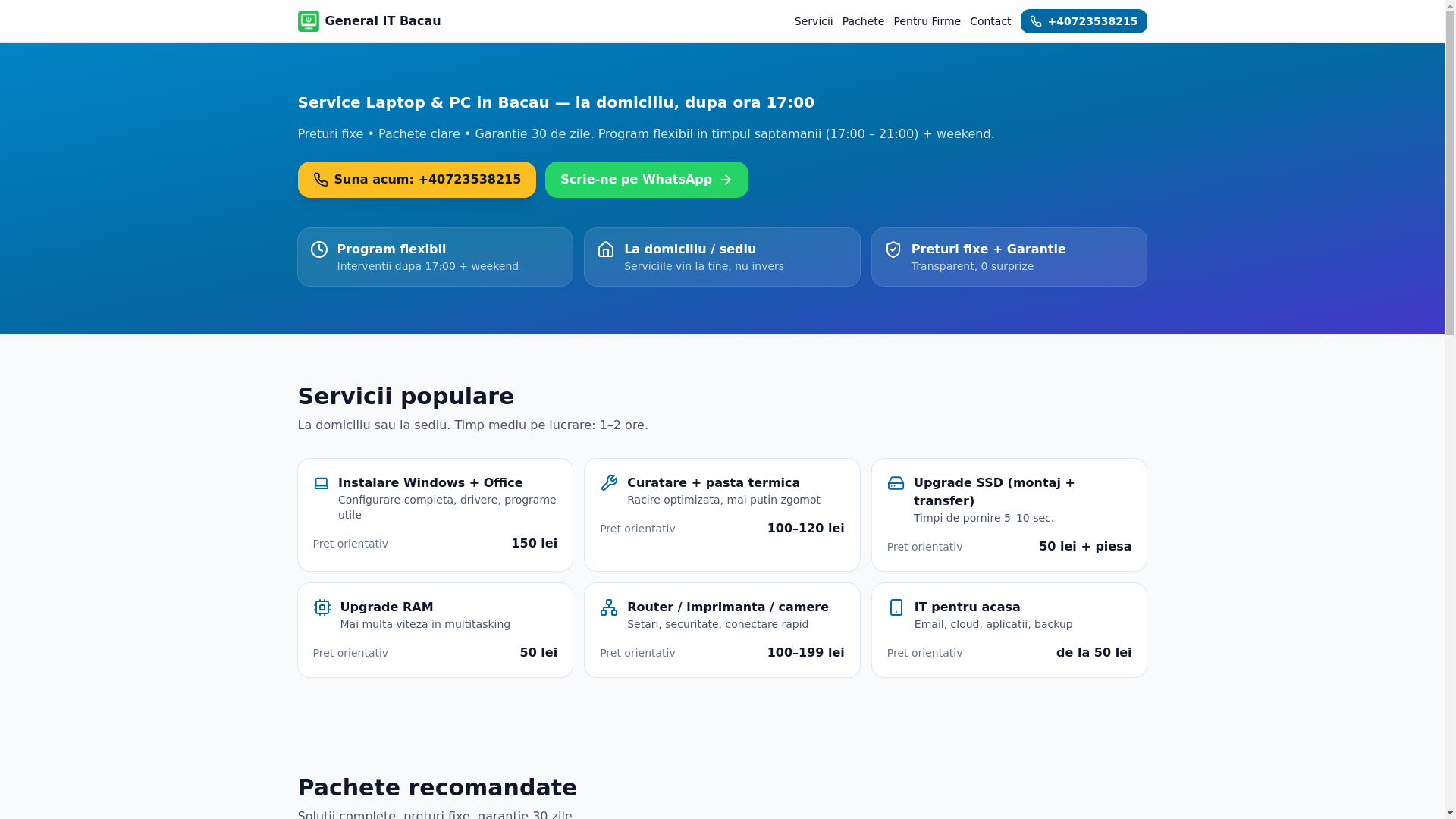 website screenshot of https://generalit.ro/