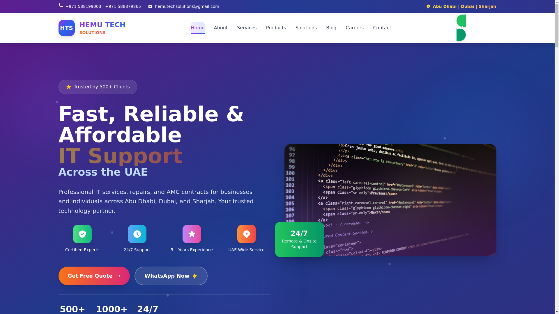 website screenshot of https://hemutecsol.pages.dev/