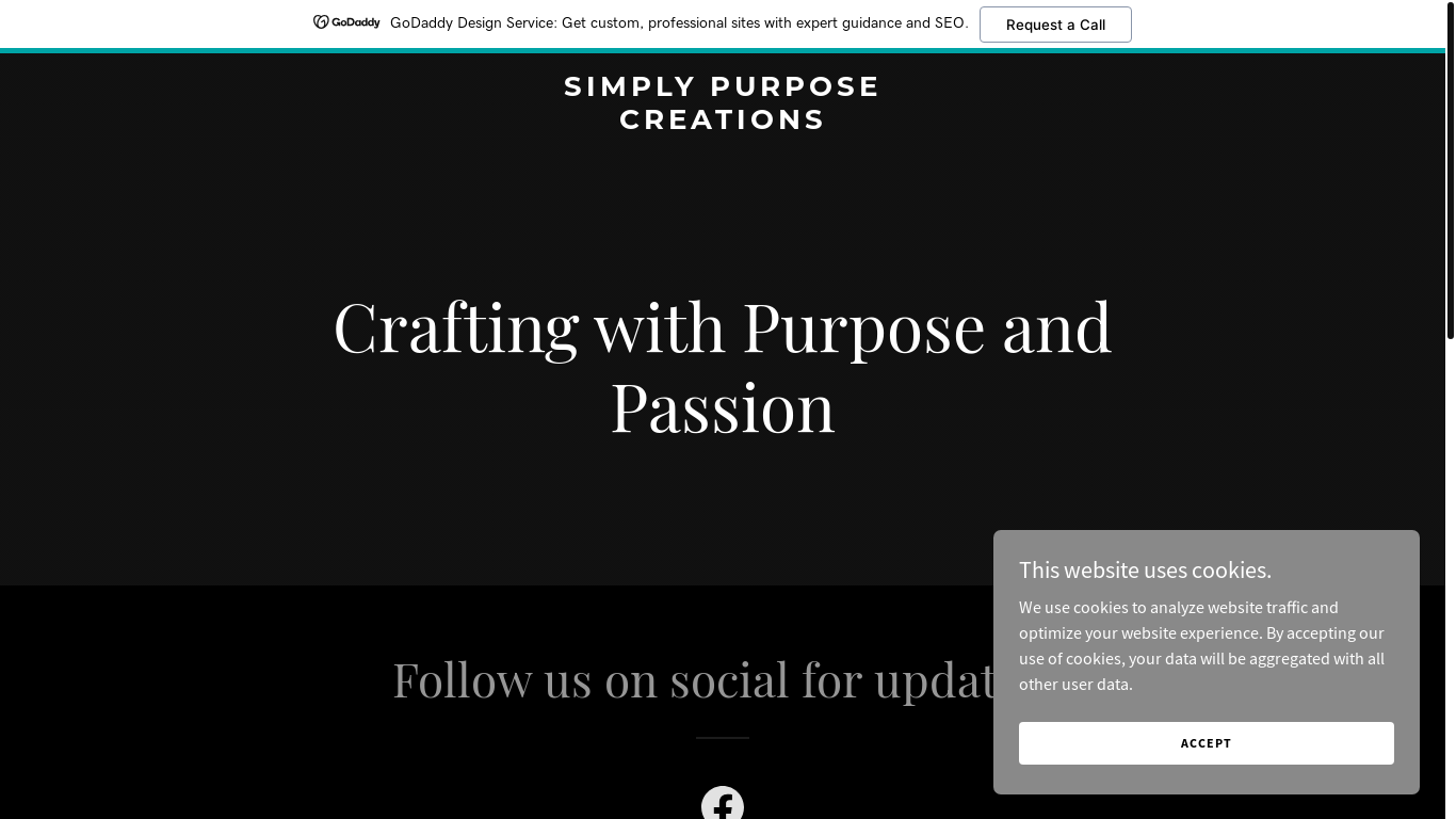 website screenshot of https://simplypurposecreations.com/