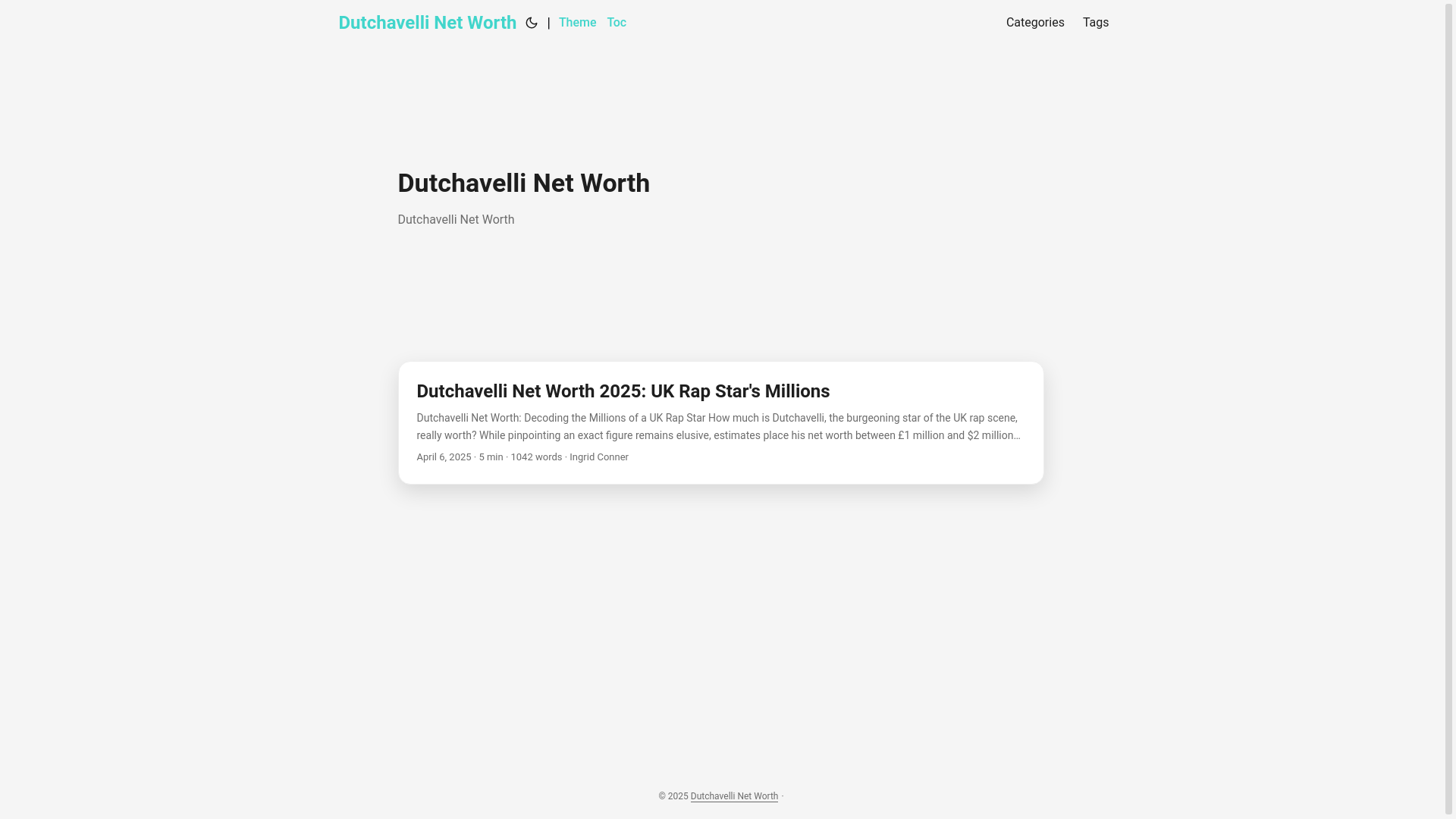website screenshot of https://dutchavelli-net-worth.pages.dev/