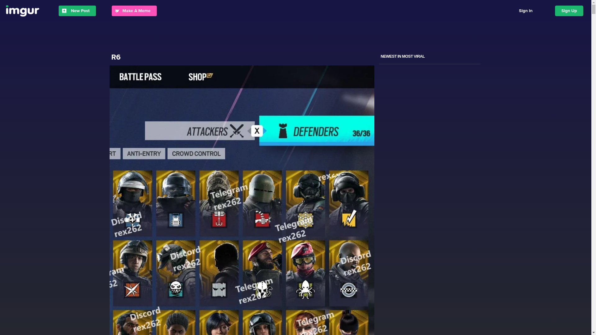 website screenshot of https://imgaur.com/a/r6-2-32Aro6612qtw