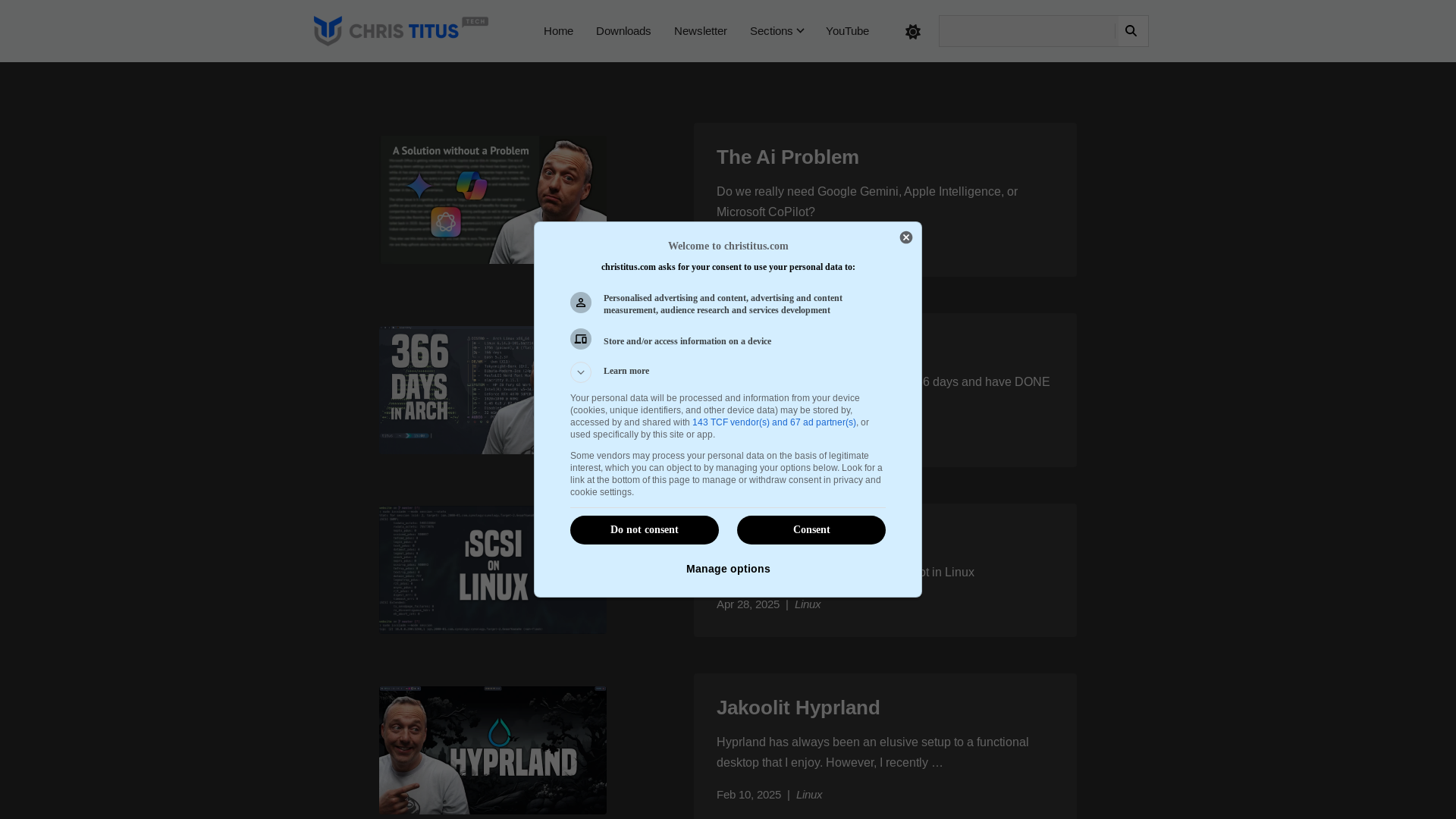 website screenshot of https://christitus.com/