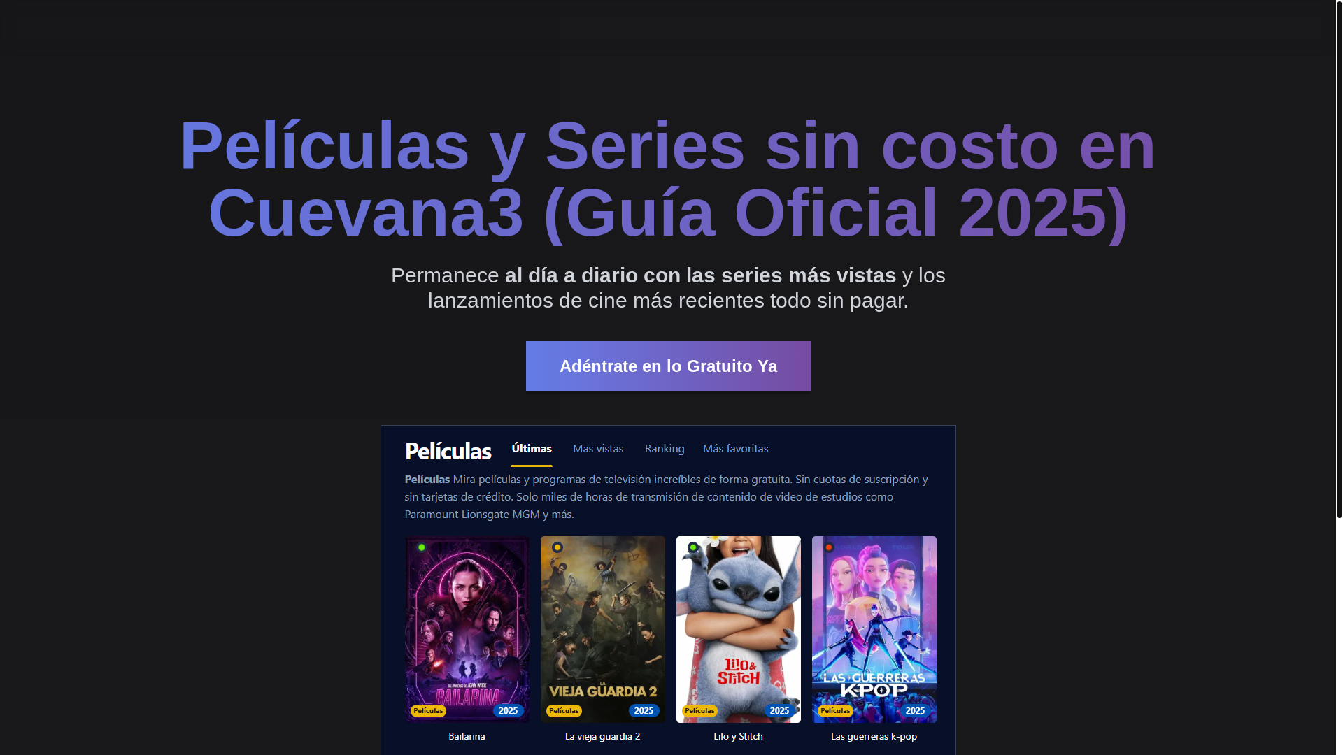 website screenshot of https://cuevana3-91ga.pages.dev/