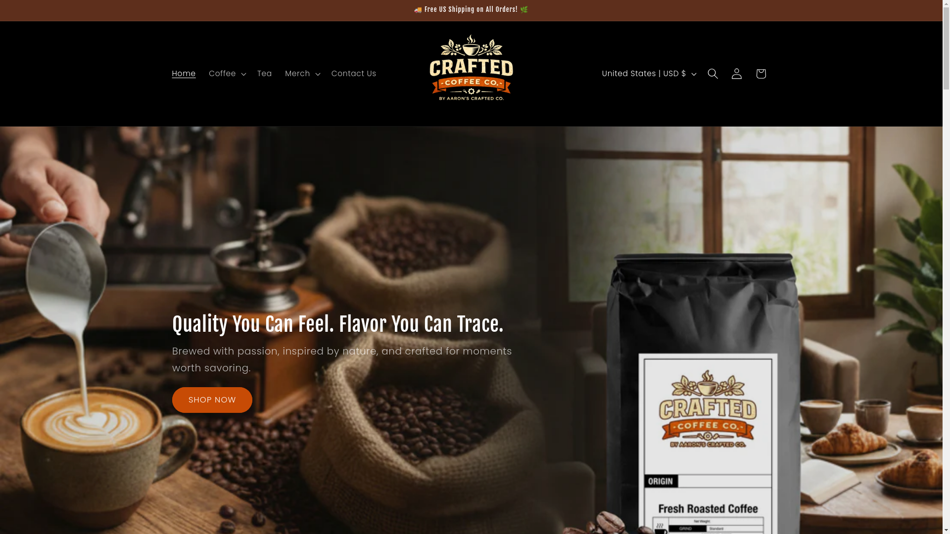 website screenshot of https://craftedcoffeeco.shop/