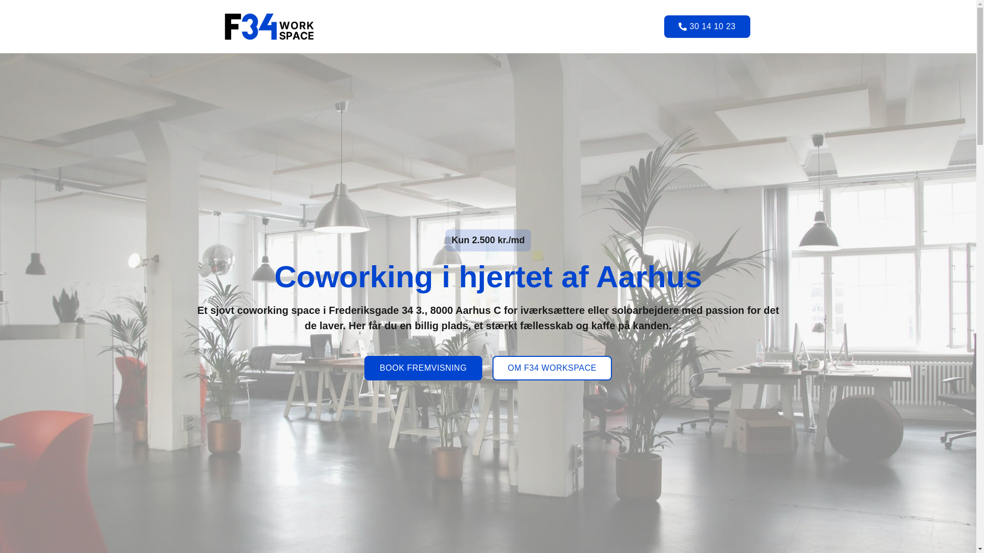website screenshot of https://f34workspace.dk/