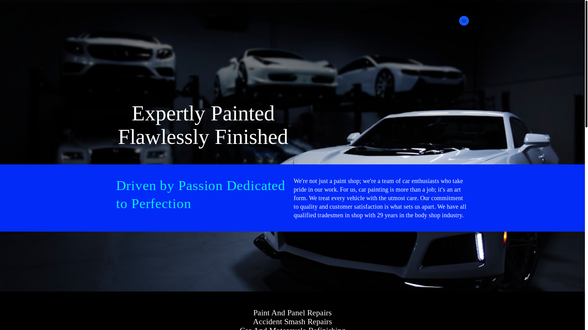 website screenshot of https://colourmastersgarage.com.au/