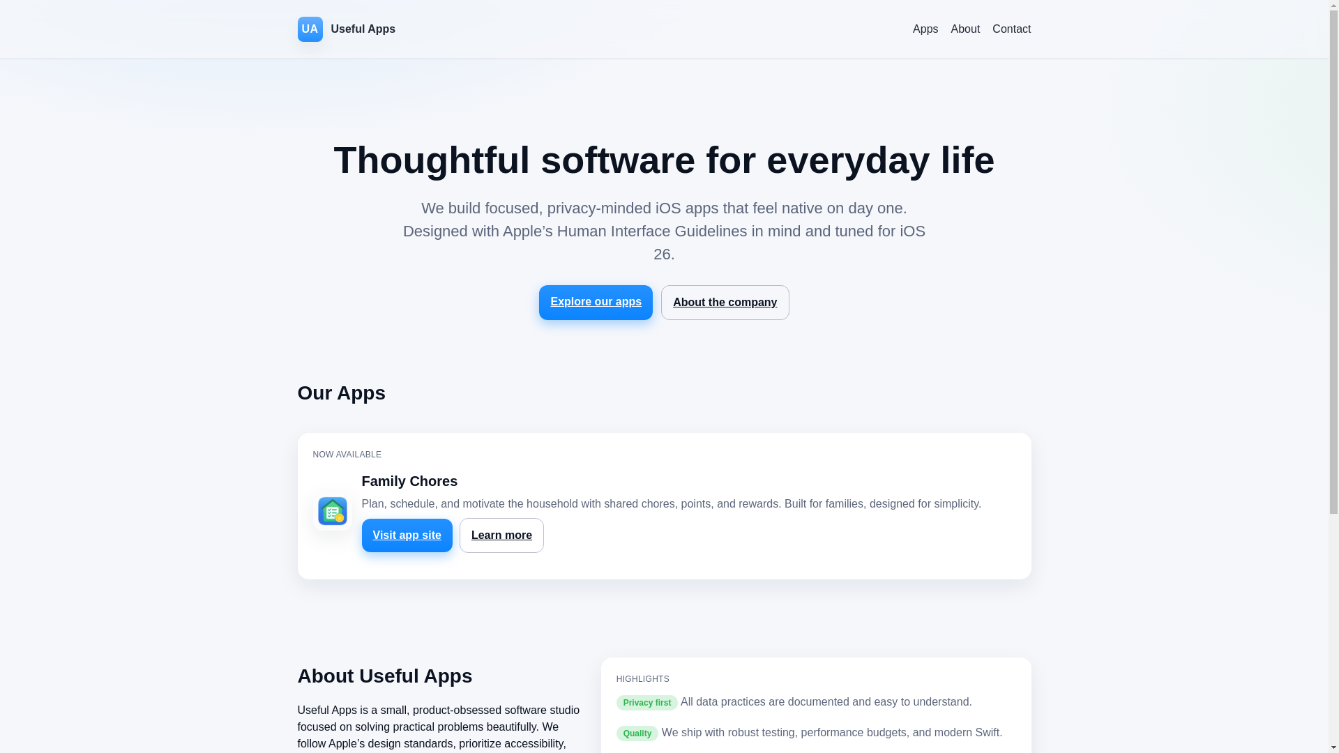 website screenshot of https://usefulapps-website.pages.dev/